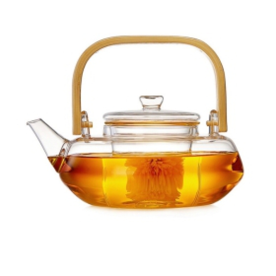 Bình trà thuỷ tinh quai gỗ 800ml