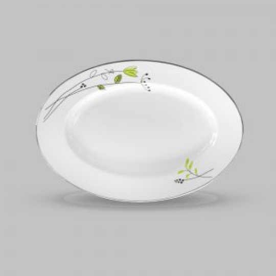 DĨA OVAL HOA LÁ CỎ (1084)