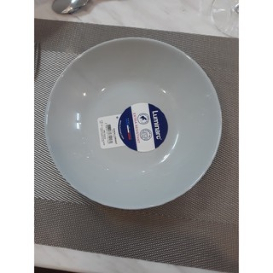 P0703 - Dĩa tròn sâu TT Luminarc Diwali màu ghi 20cm