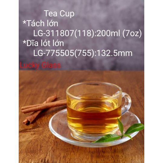 Tách trà LG 118 - Dĩa lót LG 755- 200ml